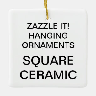 Custom Square Porcelain Christmas Tree Ornament