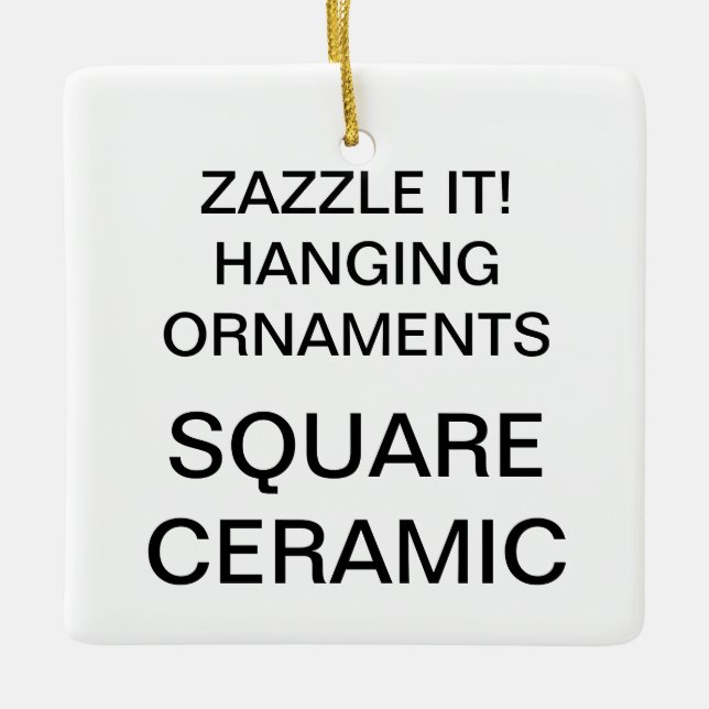 Custom Square Porcelain Christmas Tree Ornament (Front)