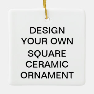 Custom Square Porcelain Christmas Tree Ornament