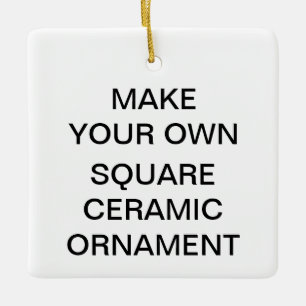 Custom Square Porcelain Christmas Tree Ornament