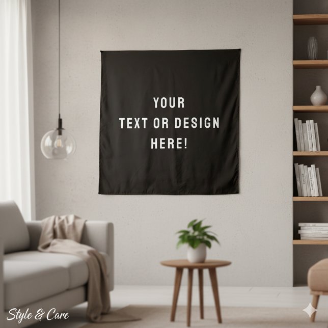 Custom Square Tapestry – Black & Personalized (Custom Square Tapestry – Black & Personalized)