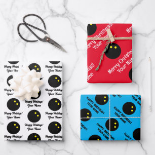 Custom squash ball Christmas wrapping paper sheets