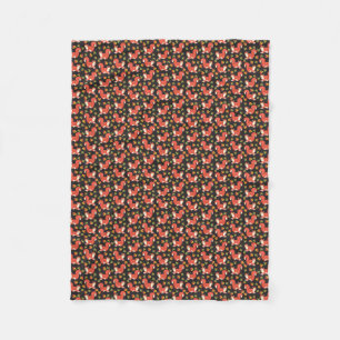 Custom Squirrel and Autumn Leaf Pattern Fleece Blanket