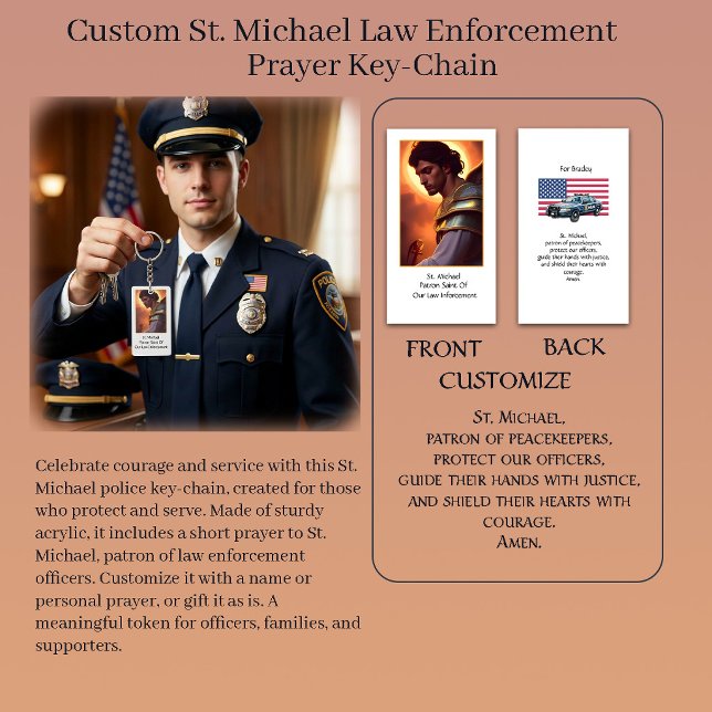 Custom St. Michael Law Enforcement Prayer Keychain (Creator Uploaded)