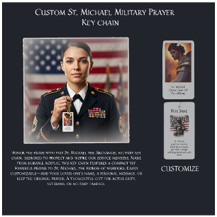 Custom St. Michael Military Prayer Keychain