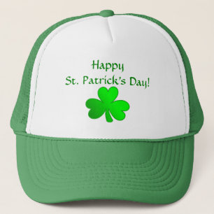 Custom St. Patrick Day Green Hat With Shamrock