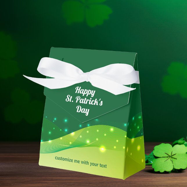 Custom St. Patrick's Day Chic Green Sparkle Party Favor Box (Creator Uploaded)
