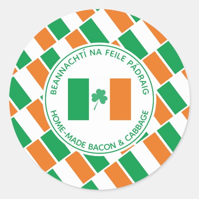 Custom St Patricks Day Home Made Irish Cooking  Classic Round Sticker (Front)
