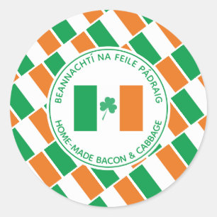 Custom St Patricks Day Home Made Irish Cooking  Classic Round Sticker