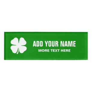 Custom St Patricks Day party magnetic name tags