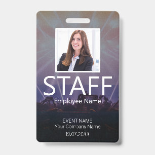 Custom Staff Barcode Event Badge