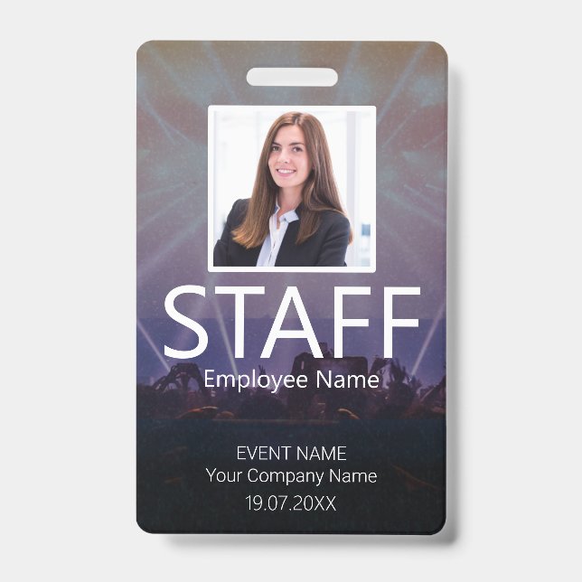 Custom Staff Barcode Event Badge (Front)