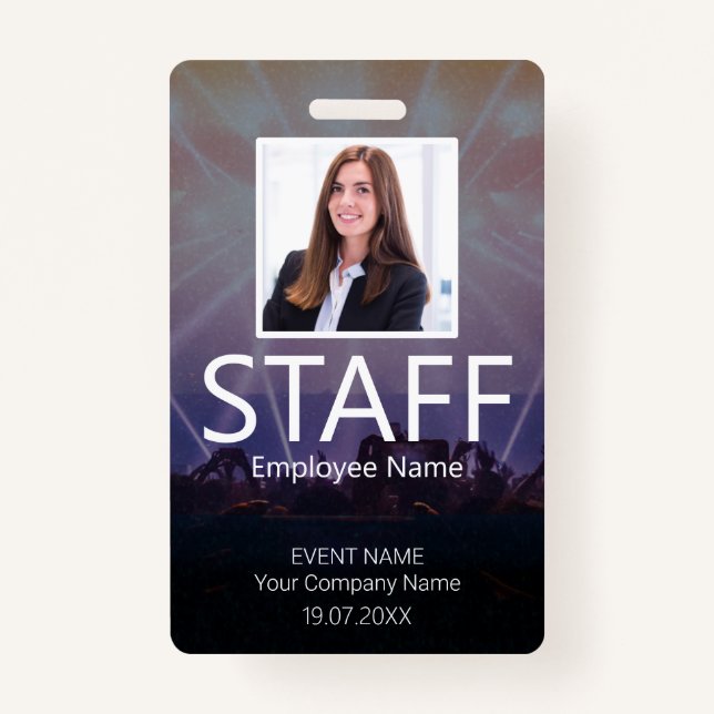 Custom Staff Barcode Event Badge (Front)
