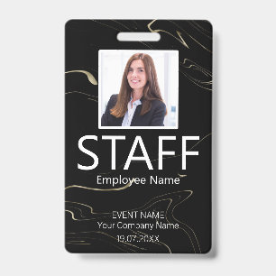 Custom Staff Barcode Event Marbling Badge