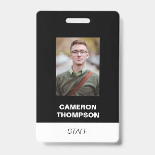 Custom STAFF employee photo Badge