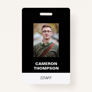 Custom STAFF employee photo Badge