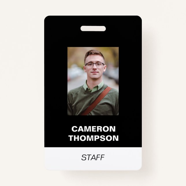 Custom STAFF employee photo Badge (Front)