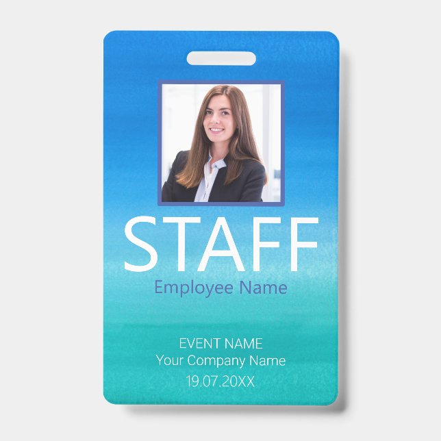 Custom Staff Event Blue Badge (Front)