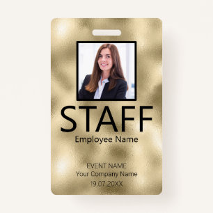 Custom Staff Event Gold Badge