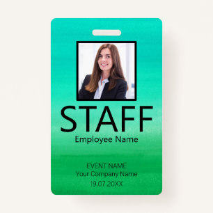 Custom Staff Event Green Badge