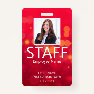 Custom Staff Event Red Badge