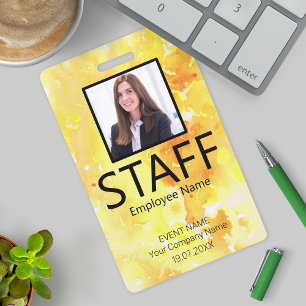 Custom Staff Event Yellow Badge
