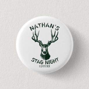 Custom Stag Night Antlers 1 Inch Round Button