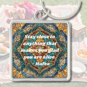 Custom Stained Glass Mosaic Pattern Iranian Gifts Keychain