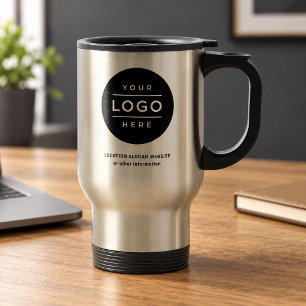 Custom Stainless Steel Business Name Logo Travel Mug