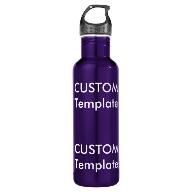 Custom Stainless Steel Water Bottle PURPLE 24oz. (Front)