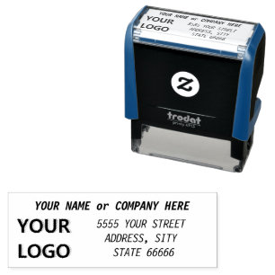 Custom Stamp with Return Address Name Logo - Photo