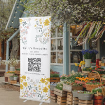 Custom Standing Booth Sign Flower Market Tent