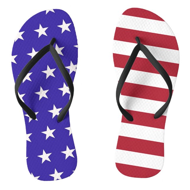 Custom Star and Stripes American Colours Flip Flops (Footbed)