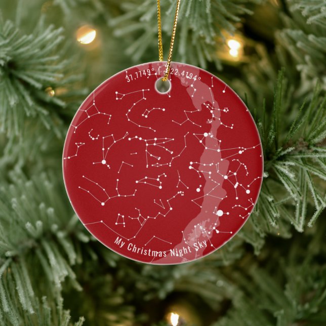 Custom Star Map - Ceramic Christmas Ornament (Tree)