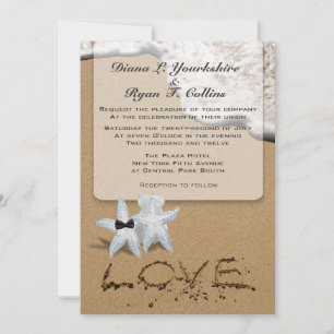 Custom Starfish Beach 5x7 Invitation