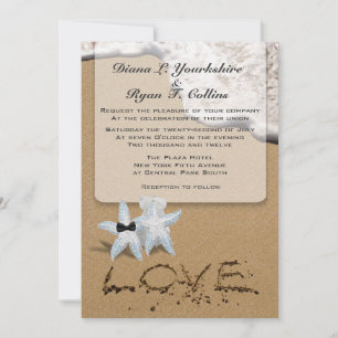 Custom Starfish Beach 5x7 Invitation
