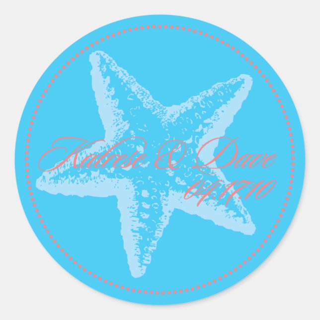 Custom Starfish Monogram Sticker (Front)