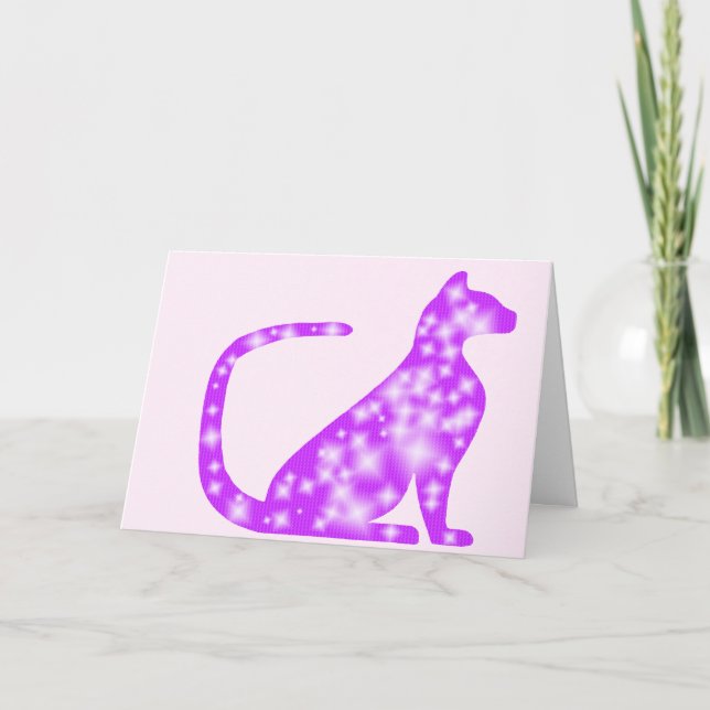 Custom Starry Purple CrystalKatz Geeetings Card (Front)
