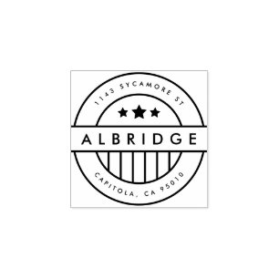 Custom Stars and Stripes American Return Address Rubber Stamp