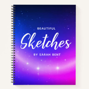 Custom Stars Customizable Name Sketchbook Notebook