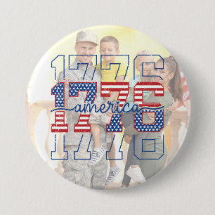 Custom Stars & Stripes 1776 America Anniversary  3 Inch Round Button