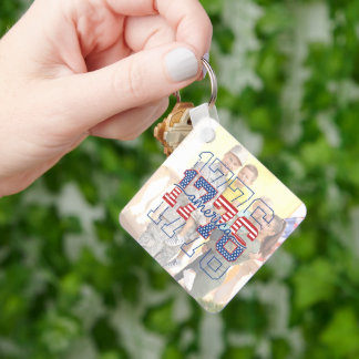 Custom Stars & Stripes 1776 America Anniversary Keychain