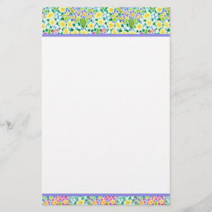 Custom Stationery, Notepaper, Pretty Primroses Stationery