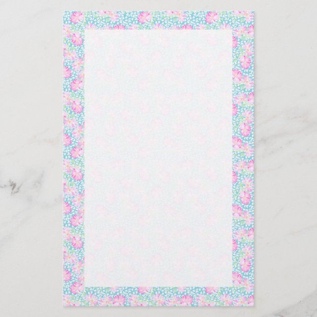 Custom Stationery, Notepaper Roses and Butterflies Stationery (Front)
