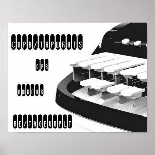 Custom Steno Black Machine Print
