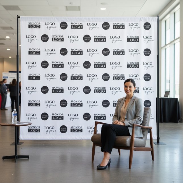 Custom step and repeat Company Sponsor logos Tapestry (Custom 3 sponsor step and repeat backdrop.)