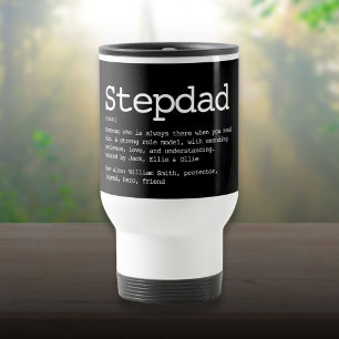 Custom Stepdad Definition Modern Black Travel Mug