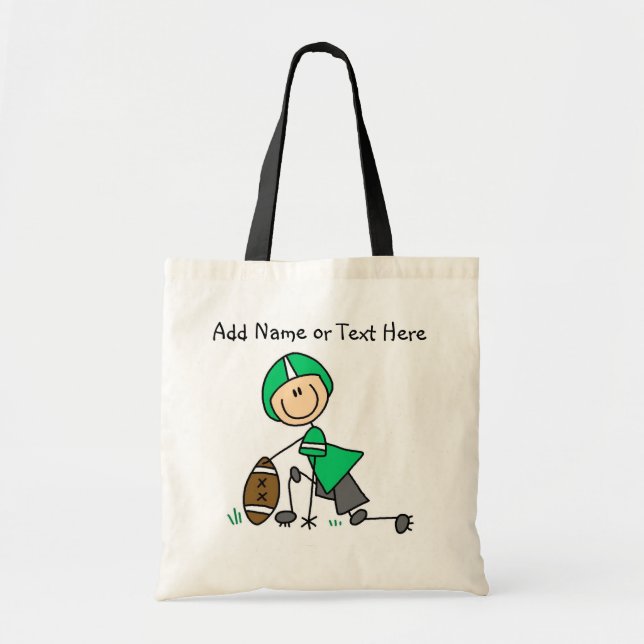 Custom Stick Figure Green Football Player  Bag (Front)
