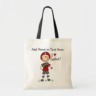 Custom Stick Figure Red Football Player  Bag