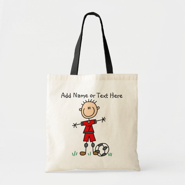 Custom Stick Figure Red Soccer Player  Bag (Front)
